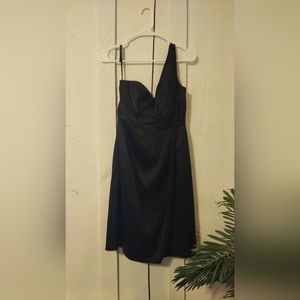 Melissa Sweet - One Shoulder Size 2 Silk Cocktail Dress - Black